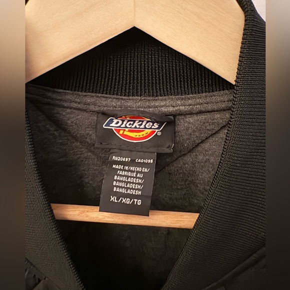 Dickies Men’s Quilted Vest Crew Neck Cotton Jersey Lined Full Zip Black XL - Picture 2 of 7